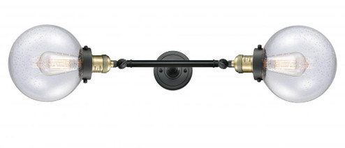 Beacon - 2 Light - 8 inch - Black Antique Brass - Adjustable Bath Vanity Light (3442|208L-BAB-G204-8-LED)