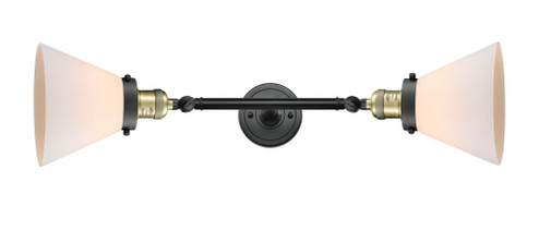 Cone - 2 Light - 8 inch - Black Antique Brass - Adjustable Bath Vanity Light (3442|208L-BAB-G41-LED)