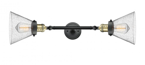 Cone - 2 Light - 8 inch - Black Antique Brass - Adjustable Bath Vanity Light (3442|208L-BAB-G44-LED)