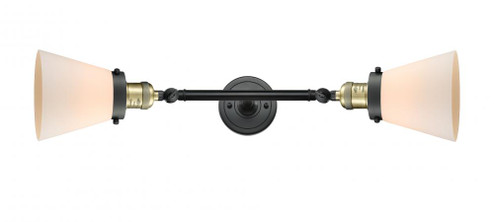 Cone - 2 Light - 6 inch - Black Antique Brass - Adjustable Bath Vanity Light (3442|208L-BAB-G61-LED)