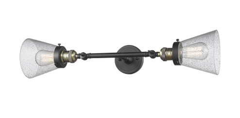 Cone - 2 Light - 6 inch - Black Antique Brass - Adjustable Bath Vanity Light (3442|208L-BAB-G64-LED)