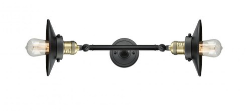 Railroad - 2 Light - 8 inch - Black Antique Brass - Adjustable Bath Vanity Light (3442|208L-BAB-M6-LED)