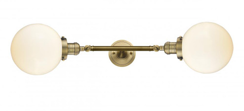 Beacon - 2 Light - 8 inch - Brushed Brass - Adjustable Bath Vanity Light (3442|208L-BB-G201-8-LED)