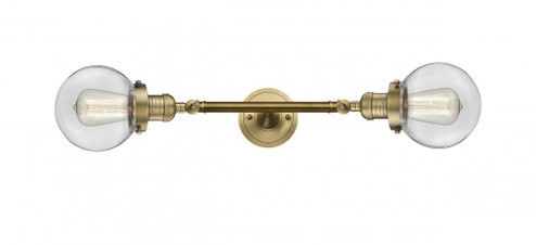 Beacon - 2 Light - 6 inch - Brushed Brass - Adjustable Bath Vanity Light (3442|208L-BB-G202-6)