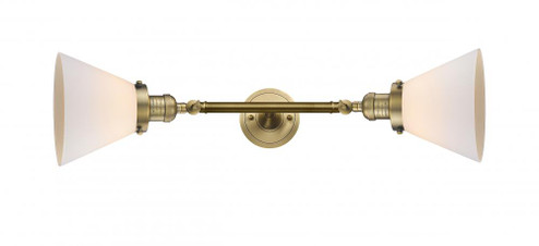 Cone - 2 Light - 8 inch - Brushed Brass - Adjustable Bath Vanity Light (3442|208L-BB-G41-LED)