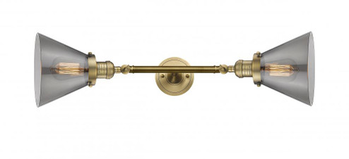 Cone - 2 Light - 8 inch - Brushed Brass - Adjustable Bath Vanity Light (3442|208L-BB-G43-LED)
