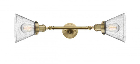 Cone - 2 Light - 8 inch - Brushed Brass - Adjustable Bath Vanity Light (3442|208L-BB-G44-LED)