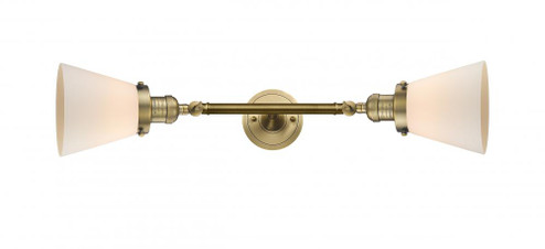 Cone - 2 Light - 6 inch - Brushed Brass - Adjustable Bath Vanity Light (3442|208L-BB-G61-LED)