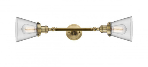 Cone - 2 Light - 6 inch - Brushed Brass - Adjustable Bath Vanity Light (3442|208L-BB-G62-LED)