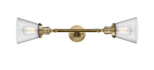 Cone - 2 Light - 6 inch - Brushed Brass - Adjustable Bath Vanity Light (3442|208L-BB-G64)
