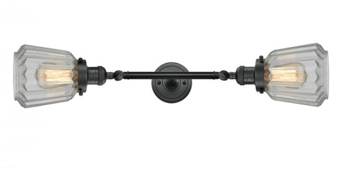 Chatham - 2 Light - 7 inch - Matte Black - Adjustable Bath Vanity Light (3442|208L-BK-G142-LED)