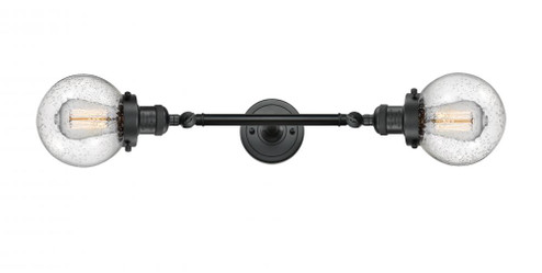 Beacon - 2 Light - 6 inch - Matte Black - Adjustable Bath Vanity Light (3442|208L-BK-G204-6-LED)