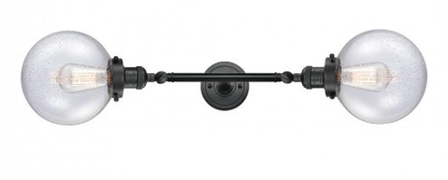 Beacon - 2 Light - 8 inch - Matte Black - Adjustable Bath Vanity Light (3442|208L-BK-G204-8)