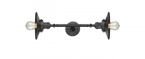 Railroad - 2 Light - 8 inch - Oil Rubbed Bronze - Adjustable Bath Vanity Light (3442|208L-OB-M5-LED)