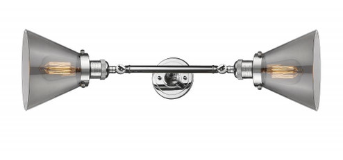 Cone - 2 Light - 8 inch - Polished Chrome - Adjustable Bath Vanity Light (3442|208L-PC-G43-LED)