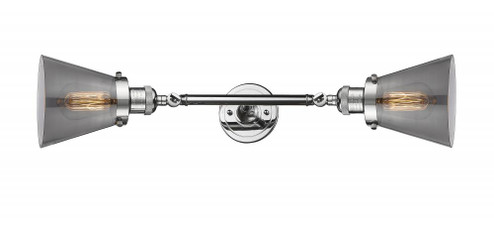 Cone - 2 Light - 6 inch - Polished Chrome - Adjustable Bath Vanity Light (3442|208L-PC-G63)
