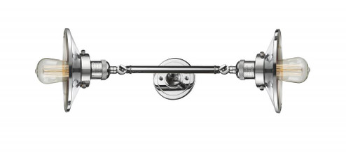 Railroad - 2 Light - 8 inch - Polished Chrome - Adjustable Bath Vanity Light (3442|208L-PC-M7)