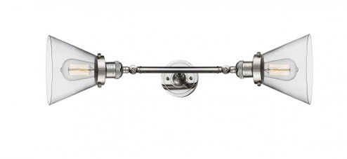 Cone - 2 Light - 8 inch - Polished Nickel - Adjustable Bath Vanity Light (3442|208L-PN-G42-LED)