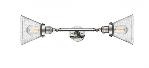 Cone - 2 Light - 8 inch - Polished Nickel - Adjustable Bath Vanity Light (3442|208L-PN-G44-LED)