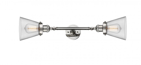 Cone - 2 Light - 6 inch - Polished Nickel - Adjustable Bath Vanity Light (3442|208L-PN-G62)