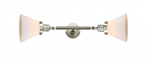 Cone - 2 Light - 8 inch - Brushed Satin Nickel - Adjustable Bath Vanity Light (3442|208L-SN-G41)