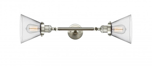 Cone - 2 Light - 8 inch - Brushed Satin Nickel - Adjustable Bath Vanity Light (3442|208L-SN-G42-LED)