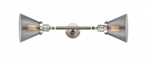 Cone - 2 Light - 8 inch - Brushed Satin Nickel - Adjustable Bath Vanity Light (3442|208L-SN-G43)