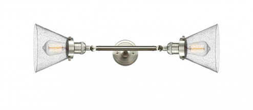 Cone - 2 Light - 8 inch - Brushed Satin Nickel - Adjustable Bath Vanity Light (3442|208L-SN-G44)