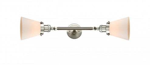 Cone - 2 Light - 6 inch - Brushed Satin Nickel - Adjustable Bath Vanity Light (3442|208L-SN-G61-LED)