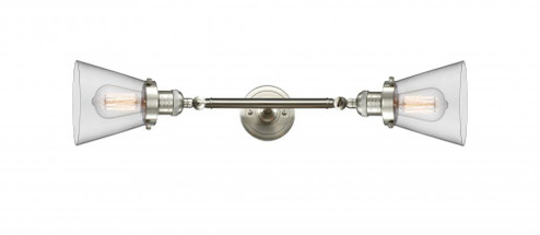 Cone - 2 Light - 6 inch - Brushed Satin Nickel - Adjustable Bath Vanity Light (3442|208L-SN-G62-LED)