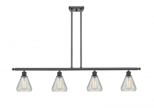 Conesus - 4 Light - 48 inch - Matte Black - Stem hung - Island Light (3442|516-4I-BK-G275-LED)