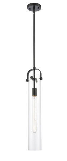Pilaster - 1 Light - 4 inch Glass - Matte Black - Stem hung - Mini Pendant (3442|413-1S-BK-4CL)