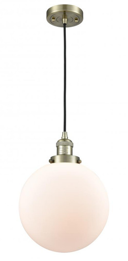 Beacon - 1 Light - 10 inch - Antique Brass - Cord hung - Mini Pendant (3442|201C-AB-G201-10-LED)