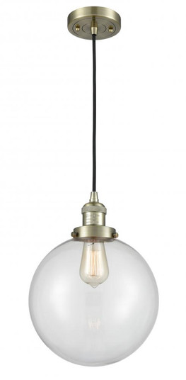 Beacon - 1 Light - 10 inch - Antique Brass - Cord hung - Mini Pendant (3442|201C-AB-G202-10)