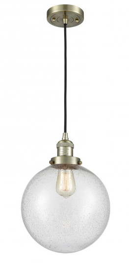 Beacon - 1 Light - 10 inch - Antique Brass - Cord hung - Mini Pendant (3442|201C-AB-G204-10)