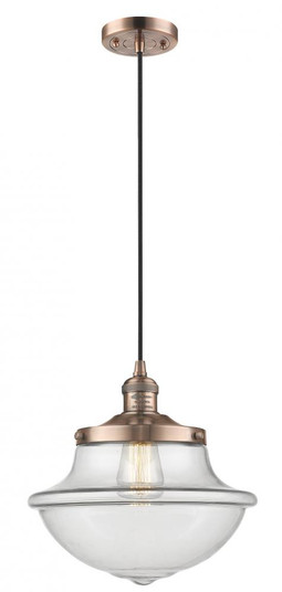 Oxford - 1 Light - 12 inch - Antique Copper - Cord hung - Mini Pendant (3442|201C-AC-G542-LED)