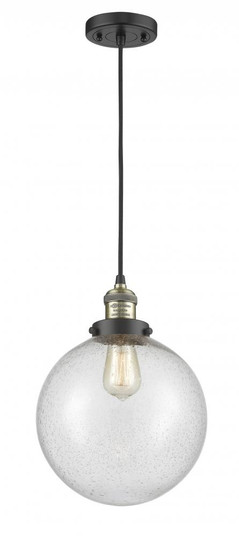 Beacon - 1 Light - 10 inch - Black Antique Brass - Cord hung - Mini Pendant (3442|201C-BAB-G204-10-LED)