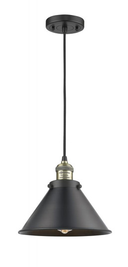 Briarcliff - 1 Light - 10 inch - Black Antique Brass - Cord hung - Mini Pendant (3442|201C-BAB-M10-BK-LED)