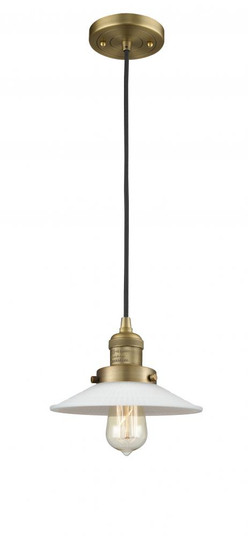Halophane - 1 Light - 9 inch - Brushed Brass - Cord hung - Mini Pendant (3442|201C-BB-G1)