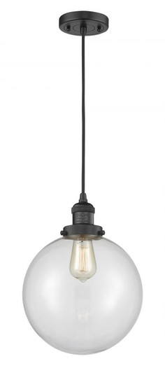 Beacon - 1 Light - 10 inch - Matte Black - Cord hung - Mini Pendant (3442|201C-BK-G202-10)