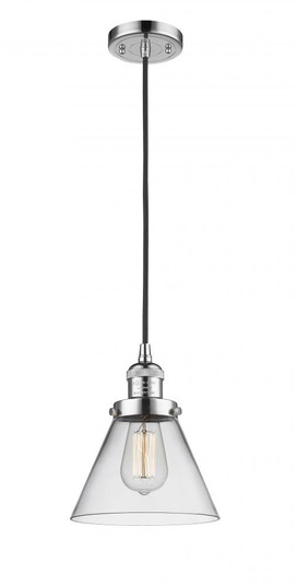 Cone - 1 Light - 8 inch - Polished Chrome - Cord hung - Mini Pendant (3442|201C-PC-G44-LED)