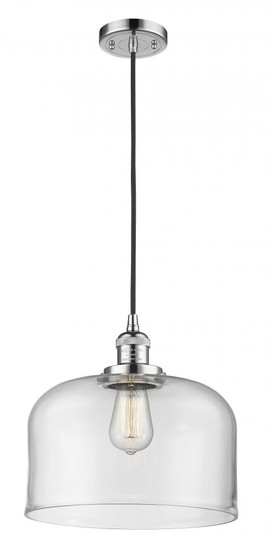 Bell - 1 Light - 12 inch - Polished Chrome - Cord hung - Mini Pendant (3442|201C-PC-G72-L-LED)