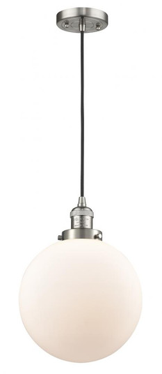 Beacon - 1 Light - 10 inch - Brushed Satin Nickel - Cord hung - Mini Pendant (3442|201C-SN-G201-10)