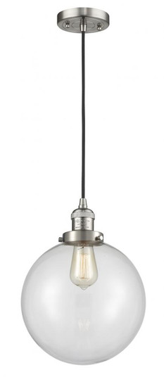 Beacon - 1 Light - 10 inch - Brushed Satin Nickel - Cord hung - Mini Pendant (3442|201C-SN-G202-10)