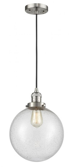 Beacon - 1 Light - 10 inch - Brushed Satin Nickel - Cord hung - Mini Pendant (3442|201C-SN-G204-10-LED)