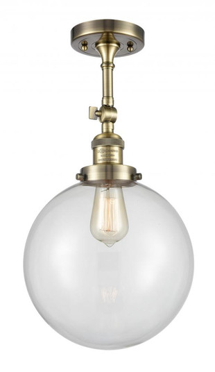 Beacon - 1 Light - 10 inch - Antique Brass - Adjustable Semi-Flush Mount (3442|201F-AB-G202-10)