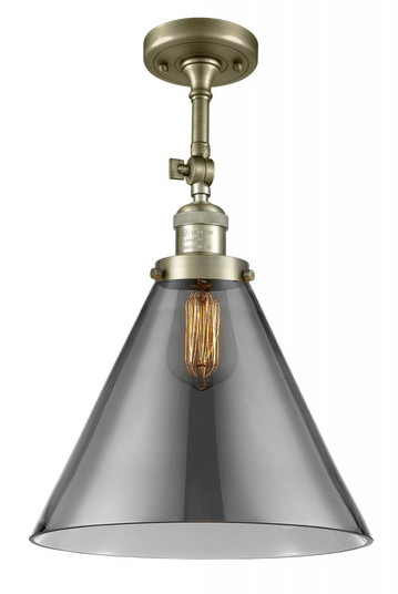 Cone - 1 Light - 12 inch - Antique Brass - Adjustable Semi-Flush Mount (3442|201F-AB-G43-L)