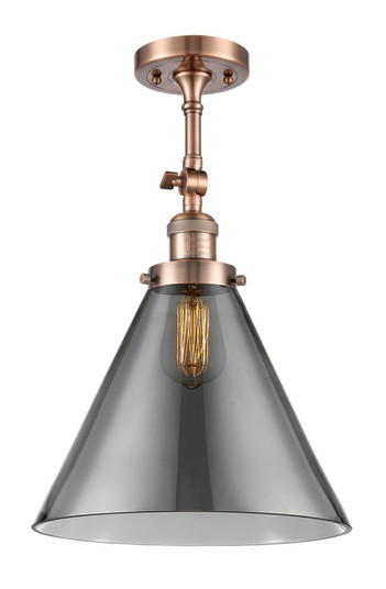 Cone - 1 Light - 12 inch - Antique Copper - Adjustable Semi-Flush Mount (3442|201F-AC-G43-L)
