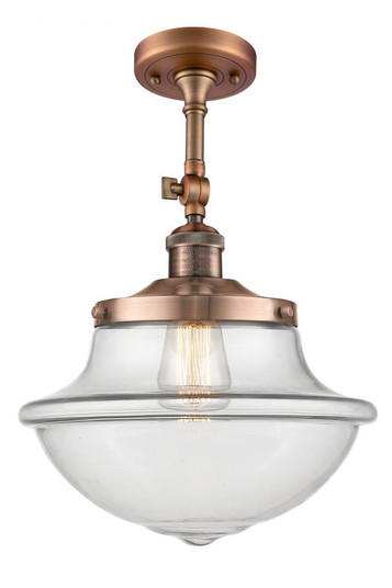 Oxford - 1 Light - 12 inch - Antique Copper - Adjustable Semi-Flush Mount (3442|201F-AC-G542-LED)