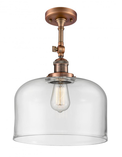 Bell - 1 Light - 12 inch - Antique Copper - Adjustable Semi-Flush Mount (3442|201F-AC-G72-L-LED)